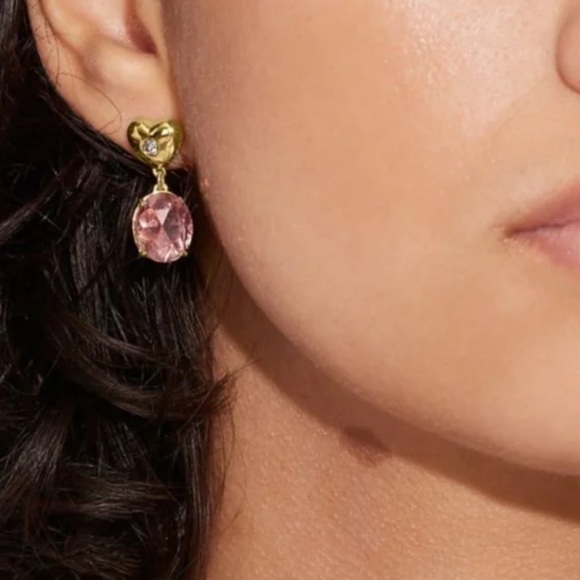 Coach Heart Stone Drop Earrings - Picture 8 of 8